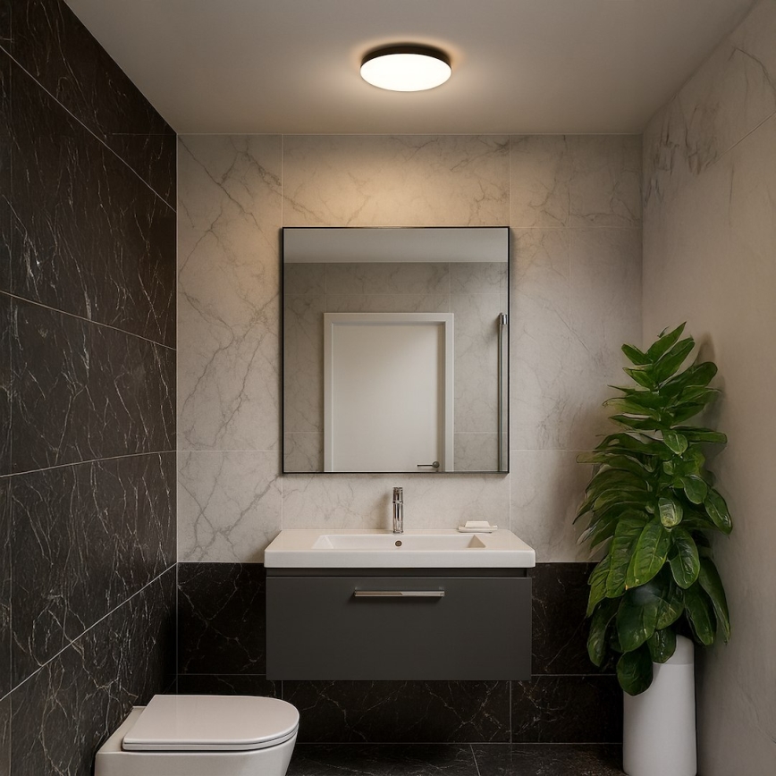 LED Koupelnové stropní svítidlo se senzorem MAYA LED/13W/230V pr. 33 cm IP44 černá