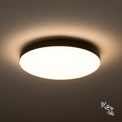 LED Koupelnové stropní svítidlo se senzorem MAYA LED/13W/230V pr. 33 cm IP44 černá