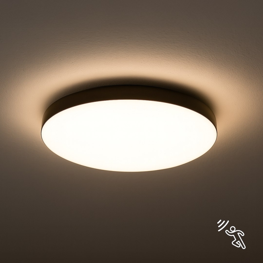 LED Koupelnové stropní svítidlo se senzorem MAYA LED/13W/230V pr. 33 cm IP44 černá
