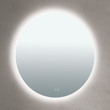 LED Koupelnové vyhřívané nástěnné zrcadlo s podsvícením FOCUS LED/27W/230V 3000/4200/6000K pr. 80 cm IP44