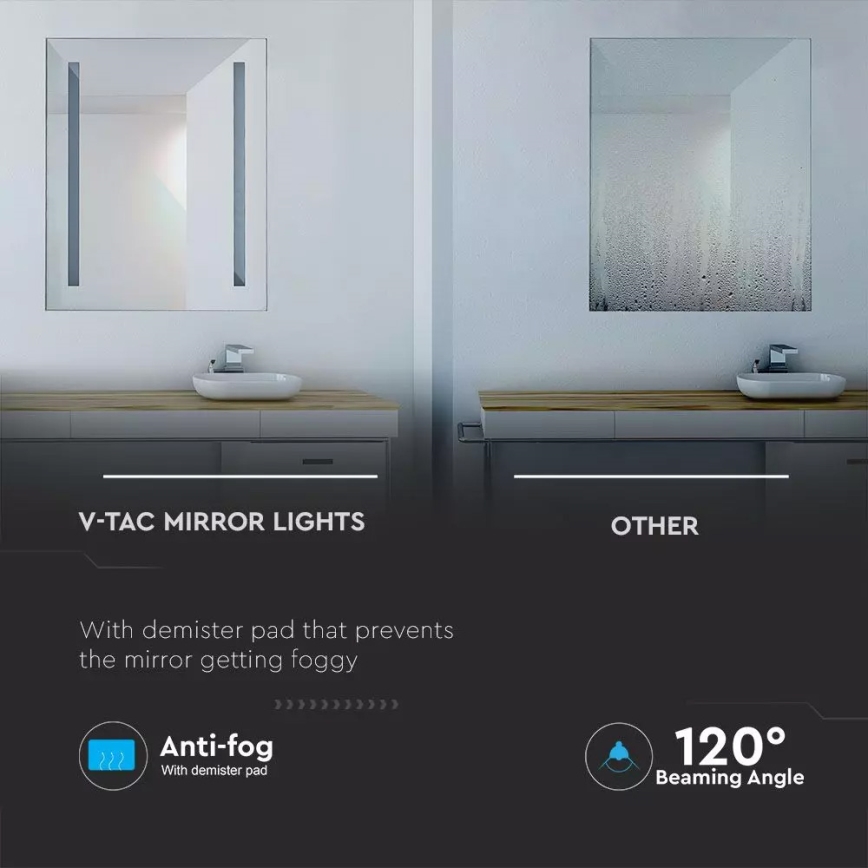 LED Koupelnové vyhřívané podsvícené zrcadlo LED/17W/230V IP44