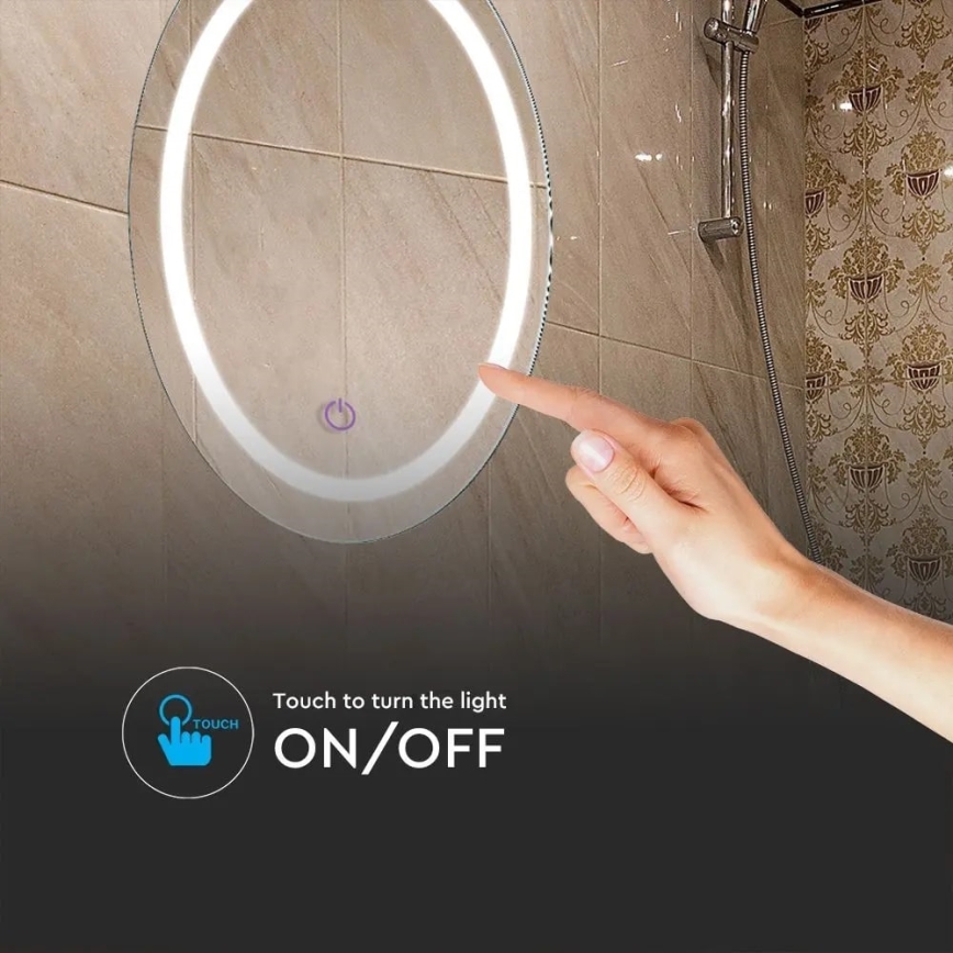 LED Koupelnové vyhřívané podsvícené zrcadlo LED/25W/230V IP44 3000K/4000K/6400K