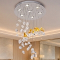 LED Křišťálové stropní svítidlo AVARA LED/24W/230V pr. 40 cm lesklý chrom + dálkové ovládání
