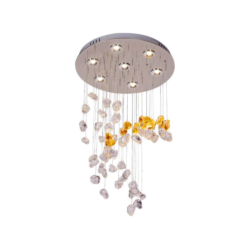 LED Křišťálové stropní svítidlo AVARA LED/24W/230V pr. 40 cm lesklý chrom + dálkové ovládání