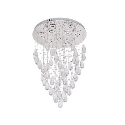 LED Křišťálové stropní svítidlo MAJURO LED/30W/230V pr. 45 cm lesklý chrom + dálkové ovládání