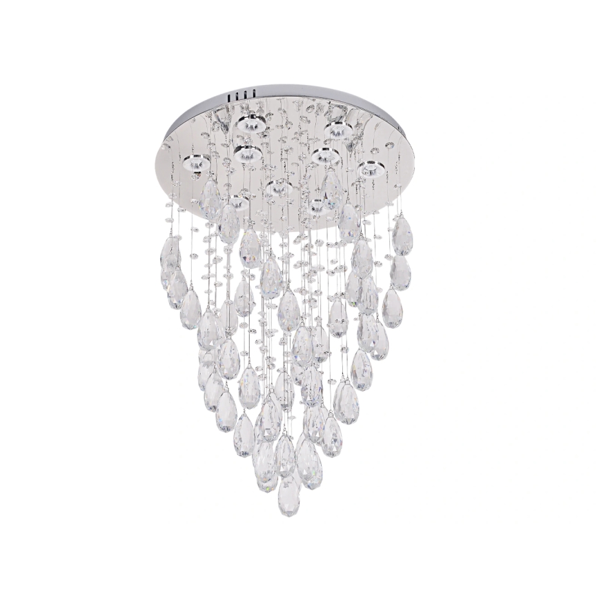 LED Křišťálové stropní svítidlo MAJURO LED/30W/230V pr. 45 cm lesklý chrom + dálkové ovládání