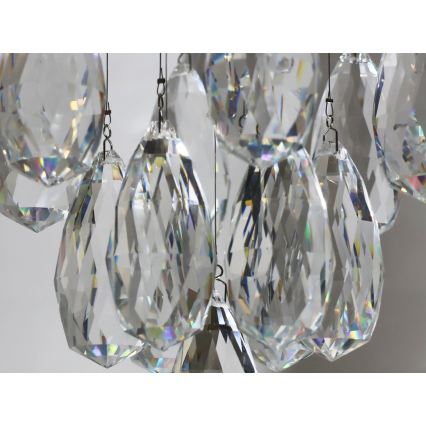 LED Křišťálové stropní svítidlo MAJURO LED/30W/230V pr. 45 cm lesklý chrom + dálkové ovládání