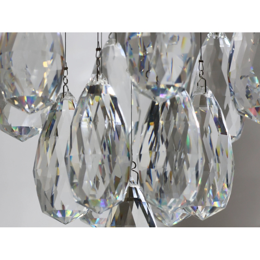 LED Křišťálové stropní svítidlo MAJURO LED/30W/230V pr. 45 cm lesklý chrom + dálkové ovládání