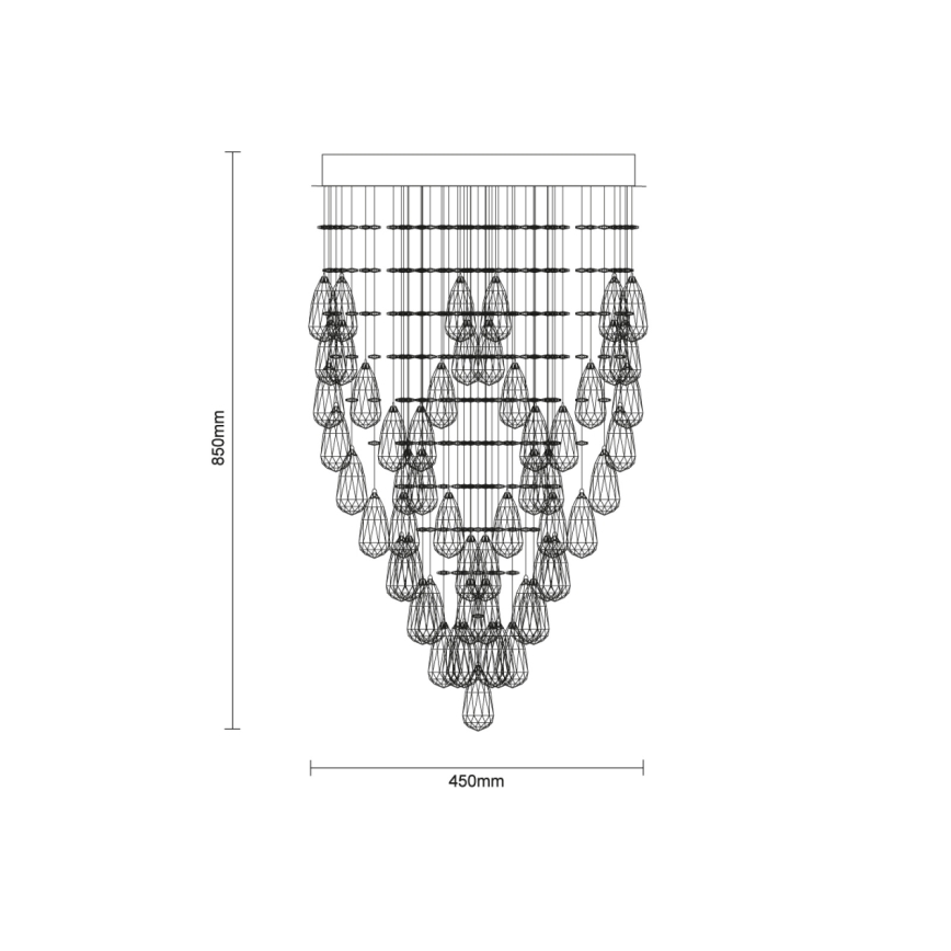 LED Křišťálové stropní svítidlo MAJURO LED/30W/230V pr. 45 cm lesklý chrom + dálkové ovládání