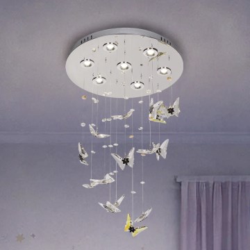 LED Křišťálové stropní svítidlo MURU LED/24W/230V pr. 40 cm lesklý chrom + dálkové ovládání