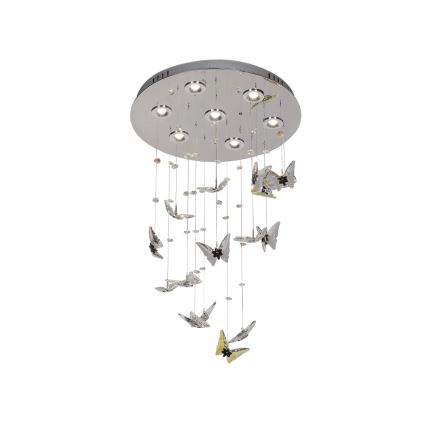 LED Křišťálové stropní svítidlo MURU LED/24W/230V pr. 40 cm lesklý chrom + dálkové ovládání