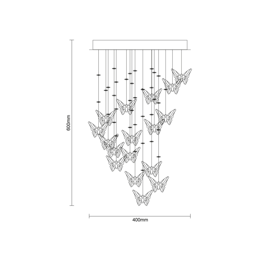 LED Křišťálové stropní svítidlo MURU LED/24W/230V pr. 40 cm lesklý chrom + dálkové ovládání