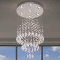 LED Křišťálové stropní svítidlo NAURU LED/24W/230V pr. 40 cm lesklý chrom + dálkové ovládání