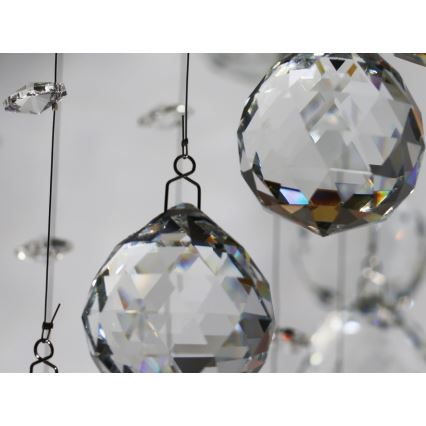 LED Křišťálové stropní svítidlo NAURU LED/24W/230V pr. 40 cm lesklý chrom + dálkové ovládání