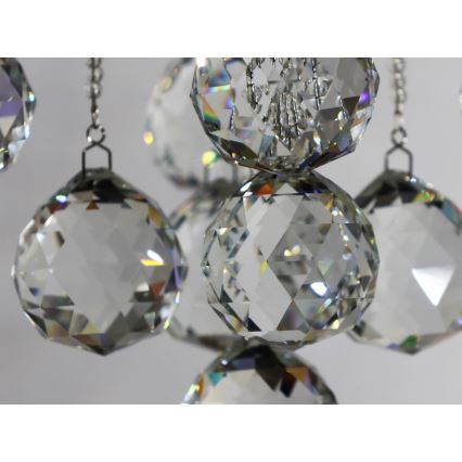 LED Křišťálové stropní svítidlo NAURU LED/24W/230V pr. 40 cm lesklý chrom + dálkové ovládání