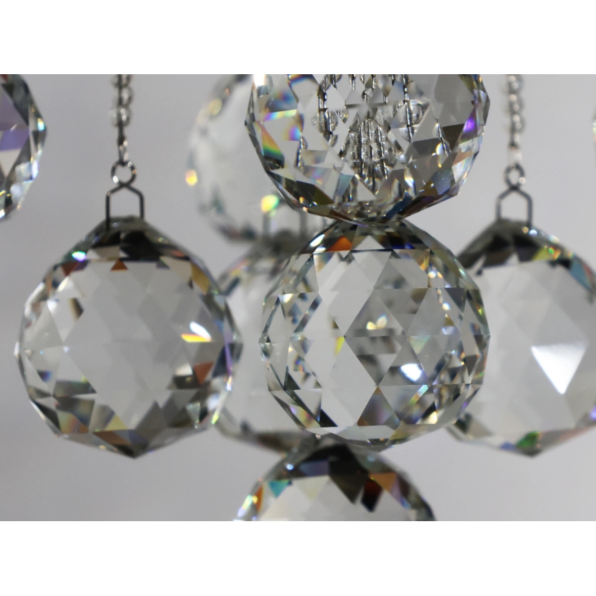 LED Křišťálové stropní svítidlo NAURU LED/24W/230V pr. 40 cm lesklý chrom + dálkové ovládání