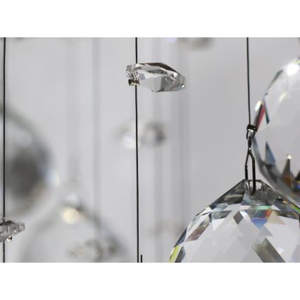 LED Křišťálové stropní svítidlo NAURU LED/24W/230V pr. 40 cm lesklý chrom + dálkové ovládání