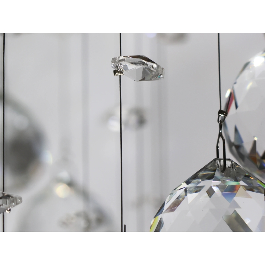 LED Křišťálové stropní svítidlo NAURU LED/24W/230V pr. 40 cm lesklý chrom + dálkové ovládání