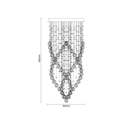LED Křišťálové stropní svítidlo NAURU LED/24W/230V pr. 40 cm lesklý chrom + dálkové ovládání