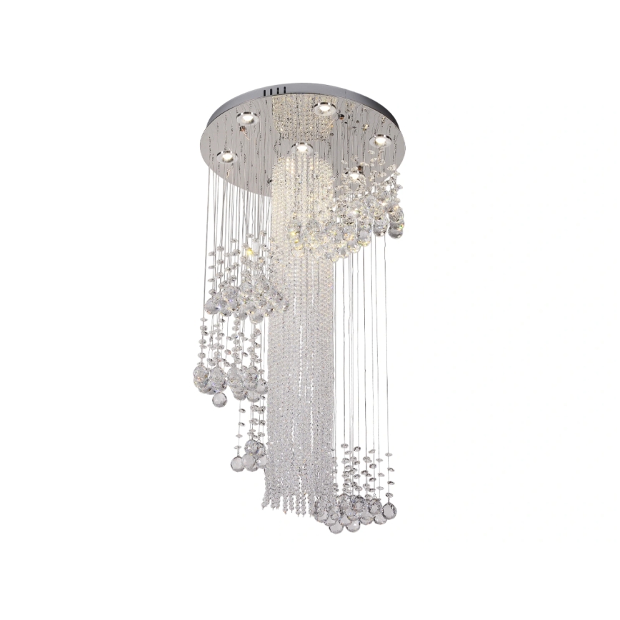 LED Křišťálové stropní svítidlo NAURU LED/24W/230V pr. 45 cm lesklý chrom + dálkové ovládání