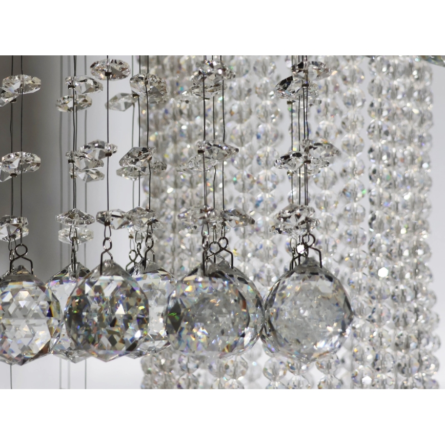 LED Křišťálové stropní svítidlo NAURU LED/24W/230V pr. 45 cm lesklý chrom + dálkové ovládání
