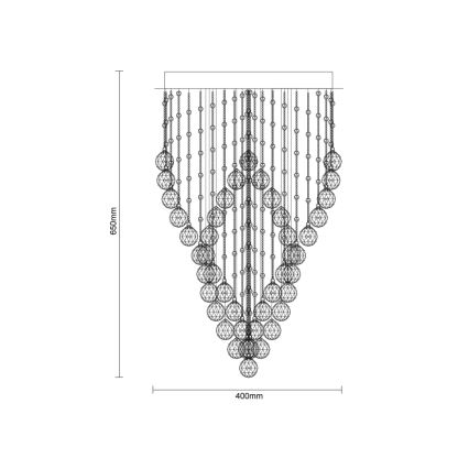 LED Křišťálové stropní svítidlo NAURU LED/30W/230V pr. 40 cm lesklý chrom/černá + dálkové ovládání