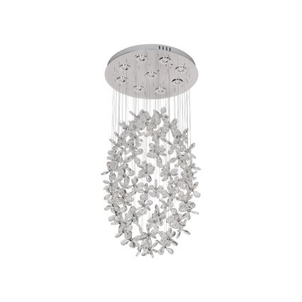 LED Křišťálové stropní svítidlo SAMOA LED/30W/230V pr. 40 cm lesklý chrom + dálkové ovládání