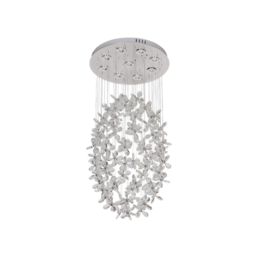 LED Křišťálové stropní svítidlo SAMOA LED/30W/230V pr. 40 cm lesklý chrom + dálkové ovládání