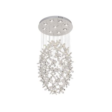 LED Křišťálové stropní svítidlo SAMOA LED/30W/230V pr. 40 cm lesklý chrom + dálkové ovládání