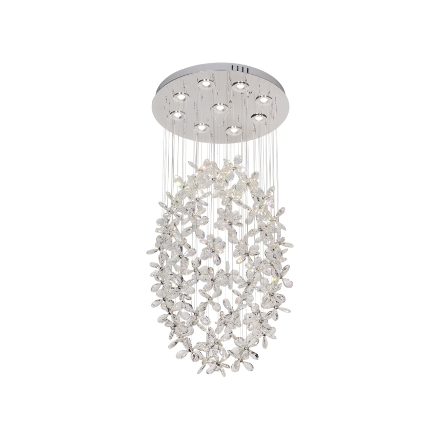 LED Křišťálové stropní svítidlo SAMOA LED/30W/230V pr. 40 cm lesklý chrom + dálkové ovládání