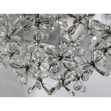 LED Křišťálové stropní svítidlo SAMOA LED/30W/230V pr. 40 cm lesklý chrom + dálkové ovládání