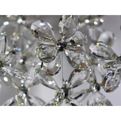 LED Křišťálové stropní svítidlo SAMOA LED/30W/230V pr. 40 cm lesklý chrom + dálkové ovládání