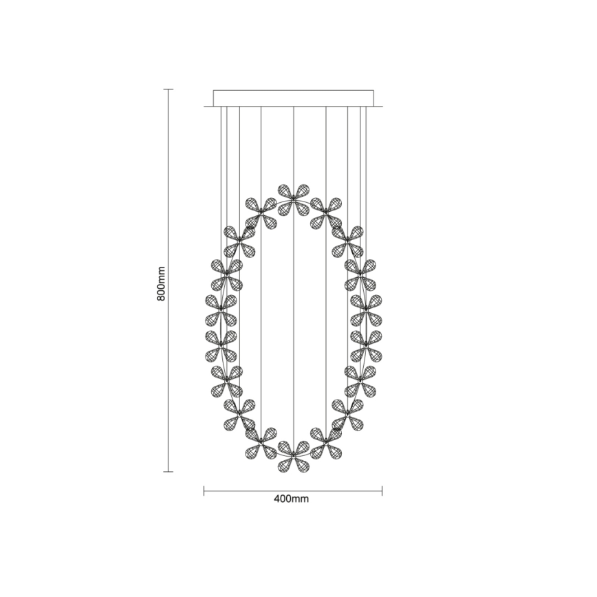 LED Křišťálové stropní svítidlo SAMOA LED/30W/230V pr. 40 cm lesklý chrom + dálkové ovládání
