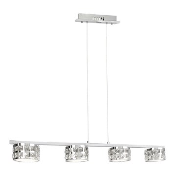 LED Křišťálový lustr na lanku ALEX 4xLED/20W/230V