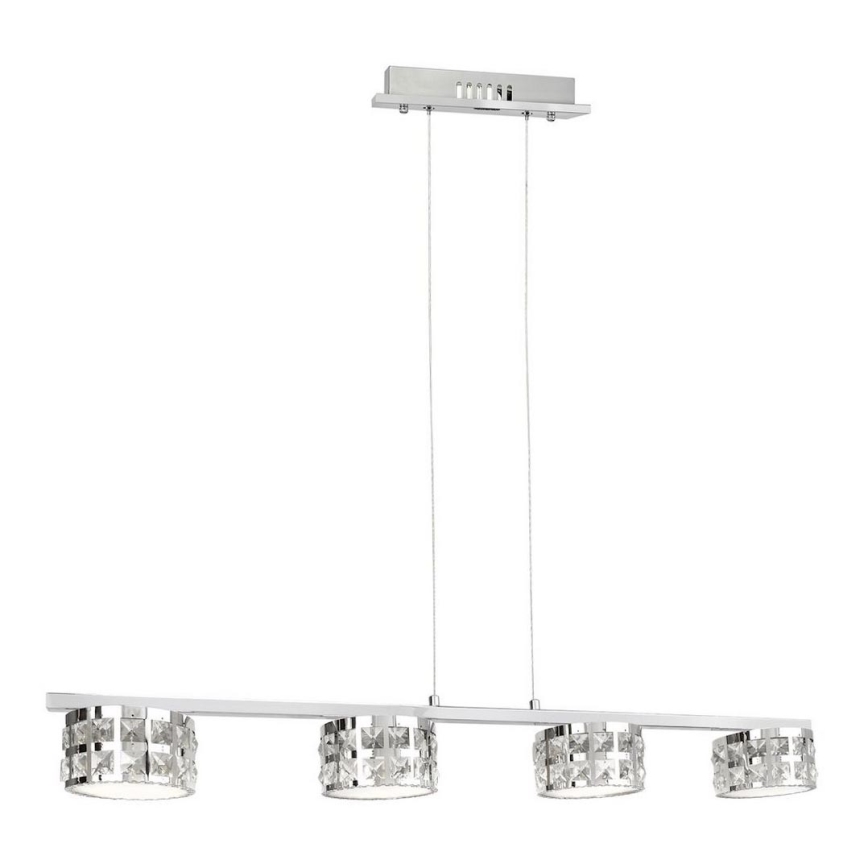 LED Křišťálový lustr na lanku ALEX 4xLED/20W/230V