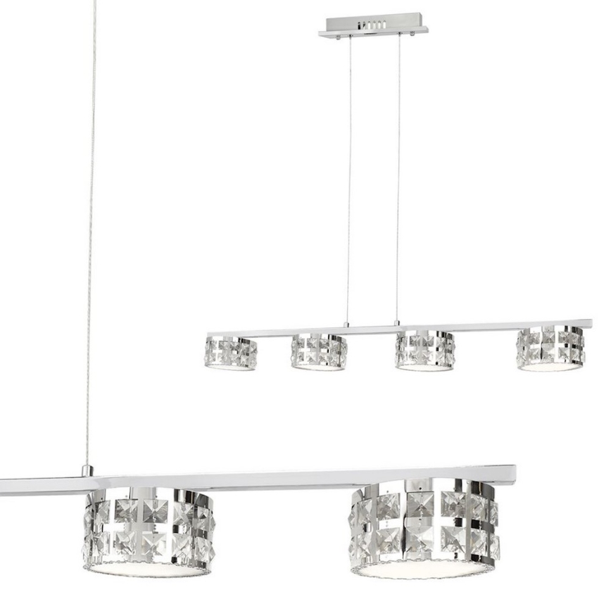 LED Křišťálový lustr na lanku ALEX 4xLED/20W/230V