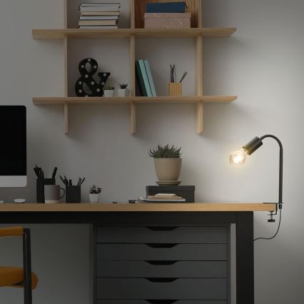 LED Lampa s klipem 1xE27/4,2W/230V 2700K černá