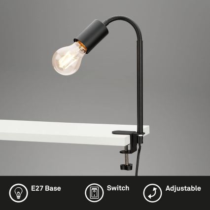 LED Lampa s klipem 1xE27/4,2W/230V 2700K černá