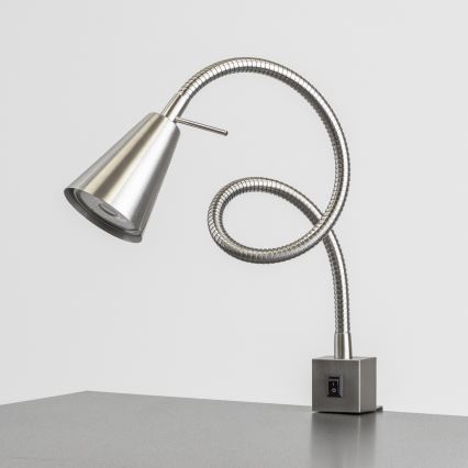 LED Lampa s klipem 1xGU10/4,7W/230V matný chrom