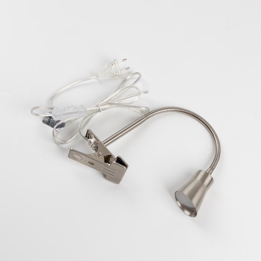 LED Lampa s klipem LED/3,2W/230V matný chrom