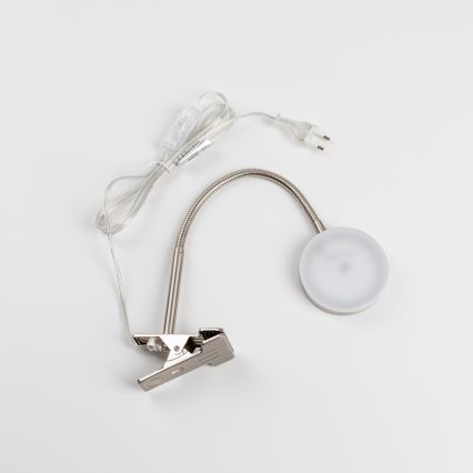 LED Lampa s klipem LED/3,2W/230V matný chrom