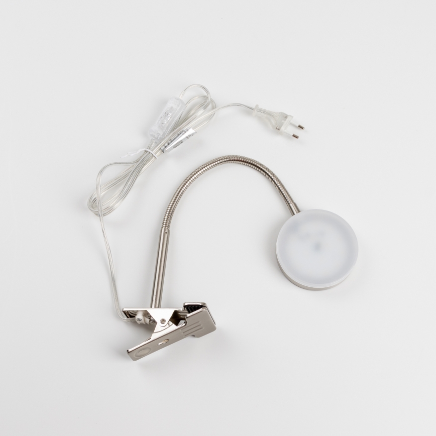 LED Lampa s klipem LED/3,2W/230V matný chrom