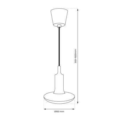 LED Lustr na lanku 1xE27/15W/230V 6000K žlutá