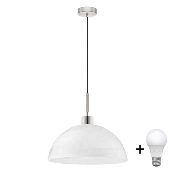 LED Lustr na lanku 1xE27/60W/230V bílá/černá