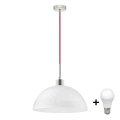 LED Lustr na lanku 1xE27/60W/230V bílá/červená