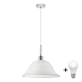 LED Lustr na lanku 1xE27/60W/230V bílá