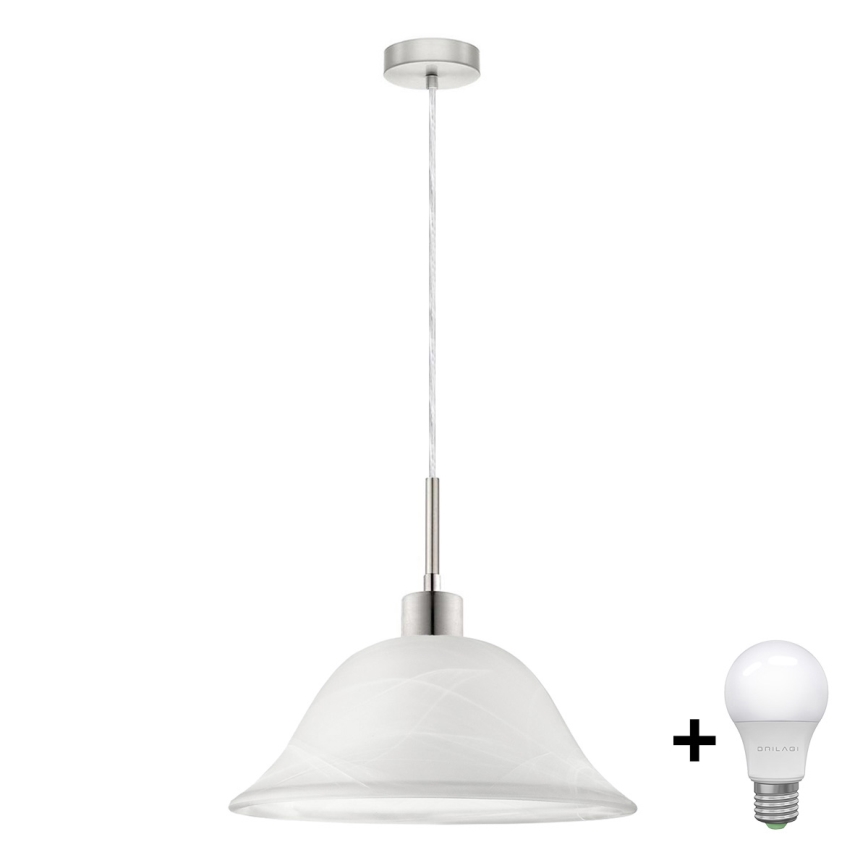 LED Lustr na lanku 1xE27/60W/230V bílá