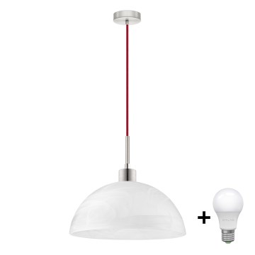 LED Lustr na lanku 1xE27/60W/230V bílá
