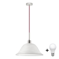 LED Lustr na lanku 1xE27/60W/230V bílá