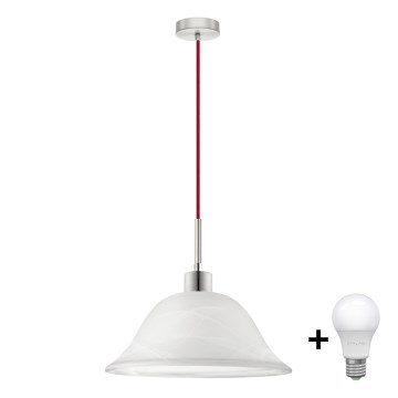LED Lustr na lanku 1xE27/60W/230V bílá